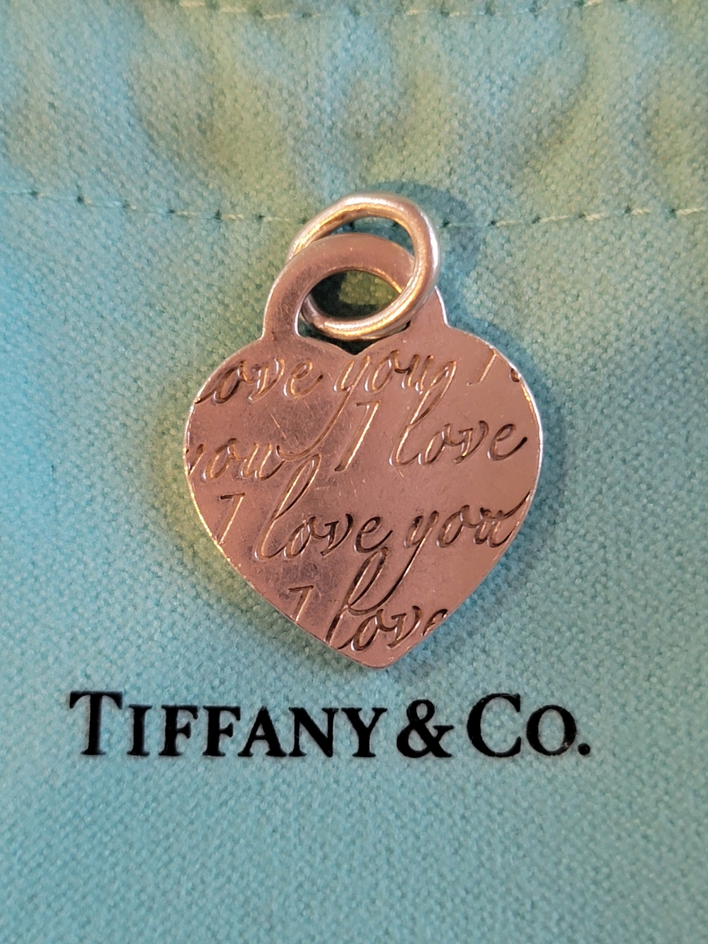Tiffany & Co. Sterling Silver Heart 'I Love You' Charm.
